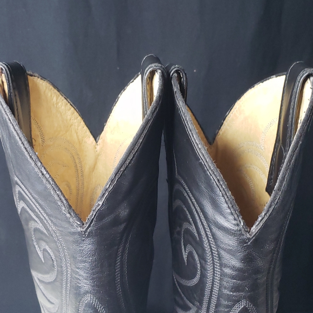 Justin 'Teju Lizard' Cowboy Boots Style J 90250 in Black - Men's 10.5 EE - Picture 9 of 16